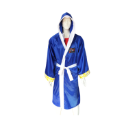 Customized boxing robes Designed Sanda combat suits Supply martial arts robes Appearance jersey cloaks Punch center Spinning satin Costume price  SKF008 front view